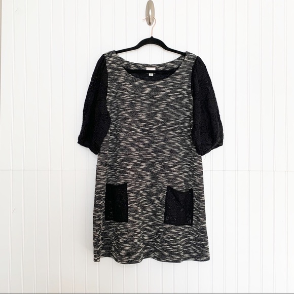 Postmark Black Heathered Tunic With Lace Detail - Picture 2 of 7